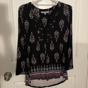 Long sleeve knit blouse